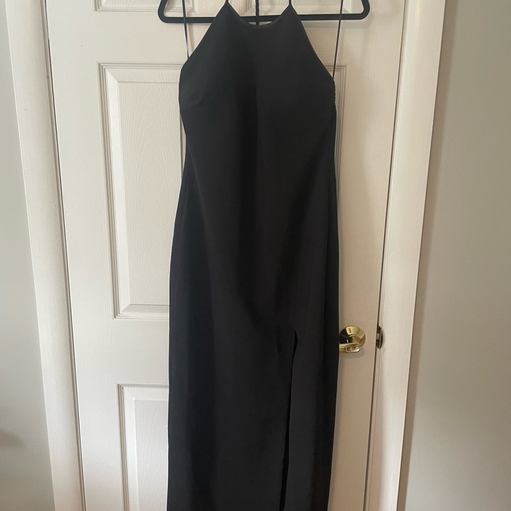 Likely black evening gown.